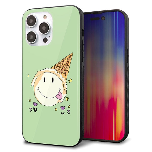 iPhone14 Pro Max 強化ガラス&TPUスマホケース ガラプリ【MA902 アイスクリーム】