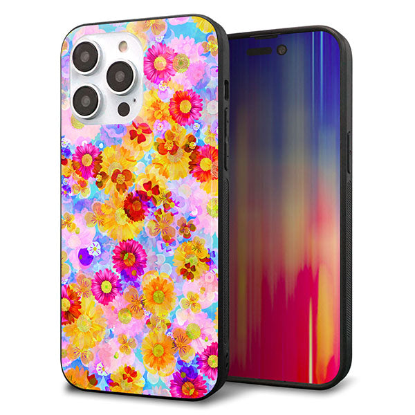 iPhone14 Pro Max 強化ガラス&TPUスマホケース ガラプリ【SC870 リバティプリント フルールドパルファン(ブルー)】