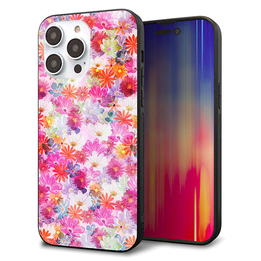 iPhone14 Pro Max 強化ガラス&TPUスマホケース ガラプリ【SC874 リバティプリント プレスドフラワー(ピンク)】