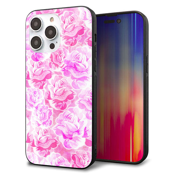 iPhone14 Pro Max 強化ガラス&TPUスマホケース ガラプリ【SC928 ローズ ピンク】
