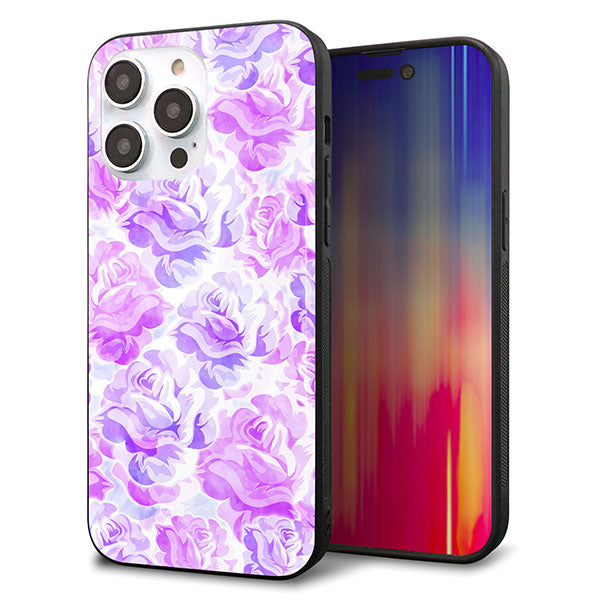 iPhone14 Pro Max 強化ガラス&TPUスマホケース ガラプリ【SC929 ローズ パープル】