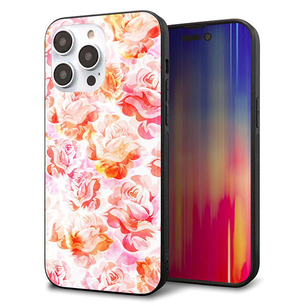 iPhone14 Pro Max 強化ガラス&TPUスマホケース ガラプリ【SC930 ローズ レッド】