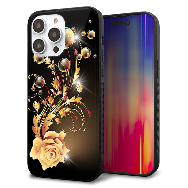 iPhone14 Pro Max 強化ガラス&TPUスマホケース ガラプリ【VA823 気高きバラ】