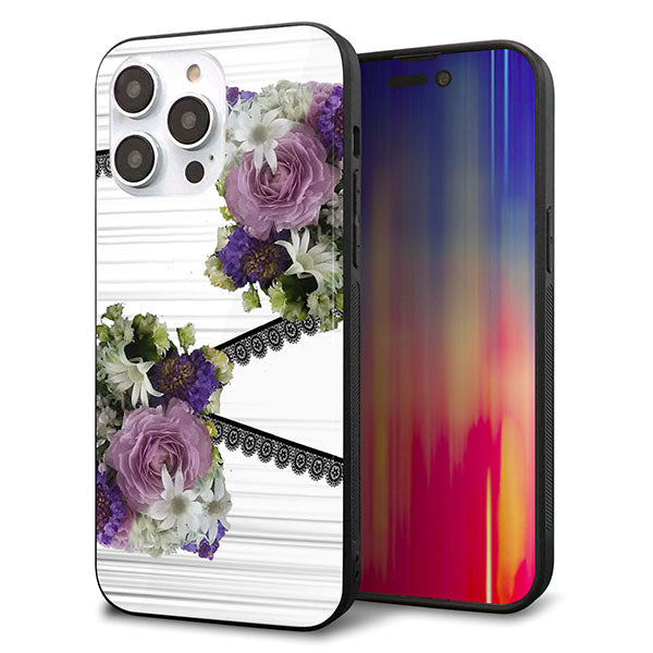 iPhone14 Pro Max 強化ガラス&TPUスマホケース ガラプリ【YI888 フラワー9】