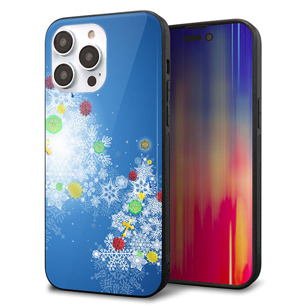 iPhone14 Pro Max 強化ガラス&TPUスマホケース ガラプリ【YJ347 クリスマスツリー】