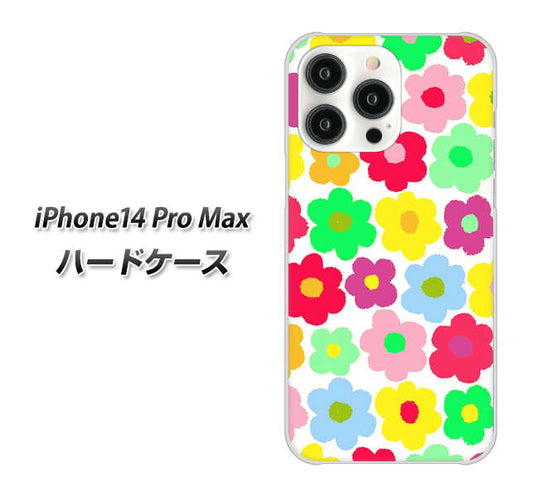 iPhone14 Pro Max 高画質仕上げ 背面印刷 ハードケース【758 ルーズフラワーカラフル】