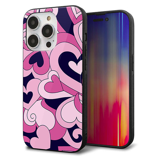 iPhone14 Pro 強化ガラス&TPUスマホケース ガラプリ【223 ハートの調べ】