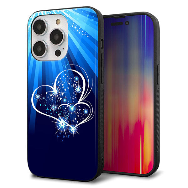 iPhone14 Pro 強化ガラス&TPUスマホケース ガラプリ【702 スイミングハート】