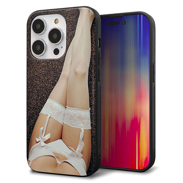 iPhone14 Pro 強化ガラス&TPUスマホケース ガラプリ【KM888 ストッキング】
