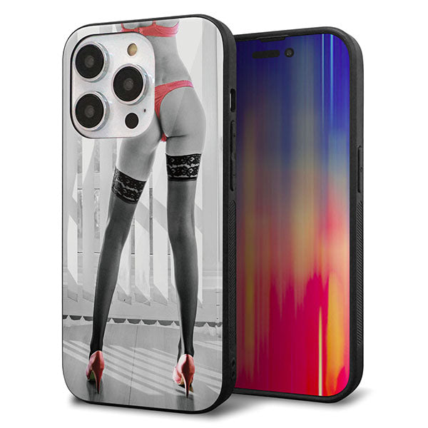 iPhone14 Pro 強化ガラス&TPUスマホケース ガラプリ【KM889 ハイヒール】
