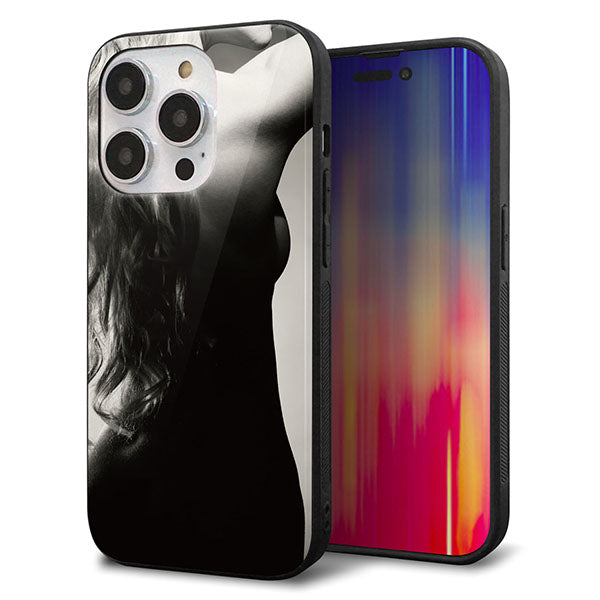 iPhone14 Pro 強化ガラス&TPUスマホケース ガラプリ【KM890 バックスタイル】