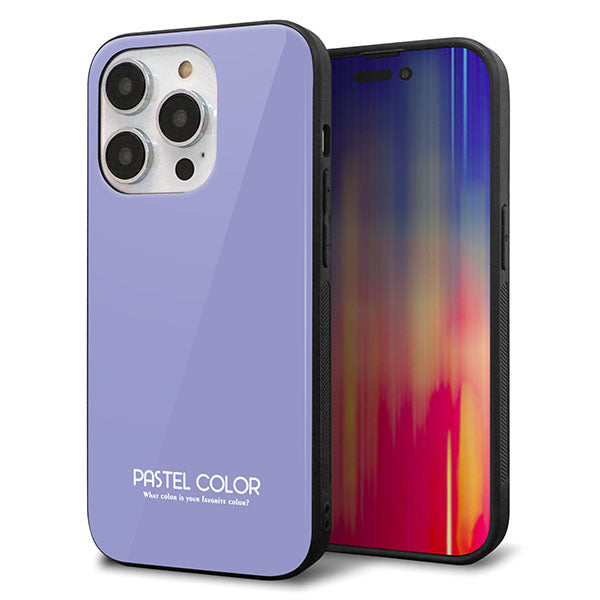 iPhone14 Pro 強化ガラス&TPUスマホケース ガラプリ【KM900 パステルカラー(パステルブルー)】