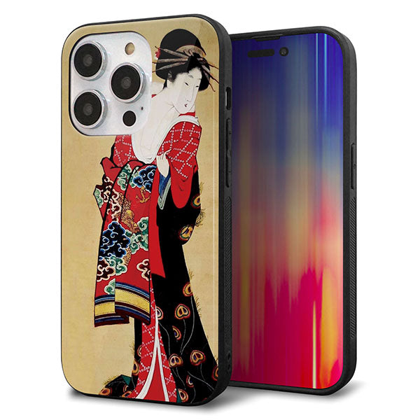 iPhone14 Pro 強化ガラス&TPUスマホケース ガラプリ【MA965 花魁 A】