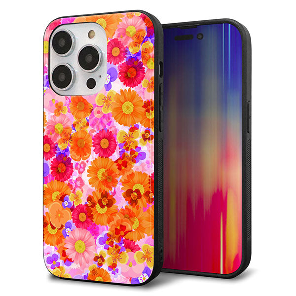 iPhone14 Pro 強化ガラス&TPUスマホケース ガラプリ【SC869 リバティプリント フルールドパルファン(ピンク)】