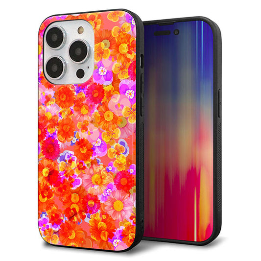 iPhone14 Pro 強化ガラス&TPUスマホケース ガラプリ【SC871 リバティプリント フルールドパルファン(レッド)】