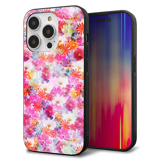 iPhone14 Pro 強化ガラス&TPUスマホケース ガラプリ【SC874 リバティプリント プレスドフラワー(ピンク)】