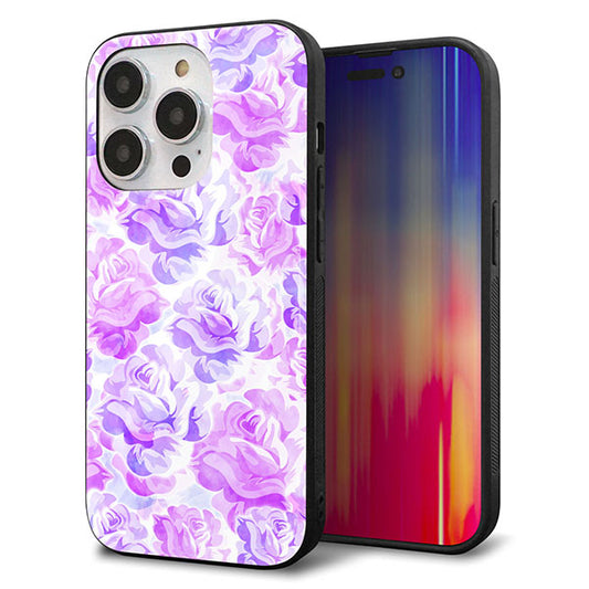 iPhone14 Pro 強化ガラス&TPUスマホケース ガラプリ【SC929 ローズ パープル】