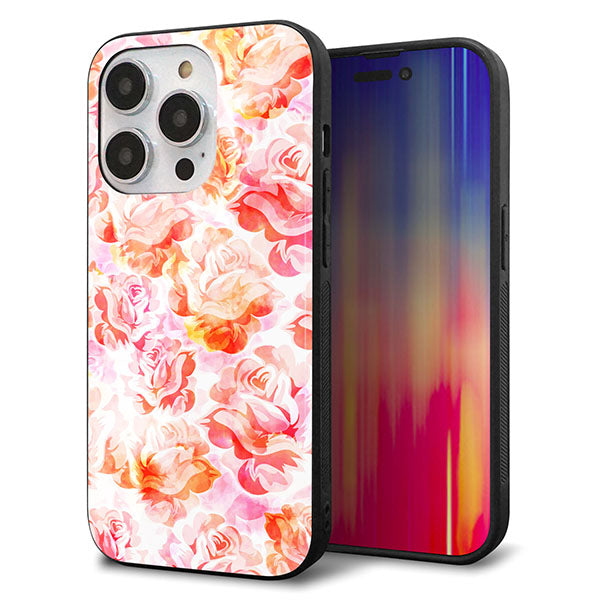 iPhone14 Pro 強化ガラス&TPUスマホケース ガラプリ【SC930 ローズ レッド】