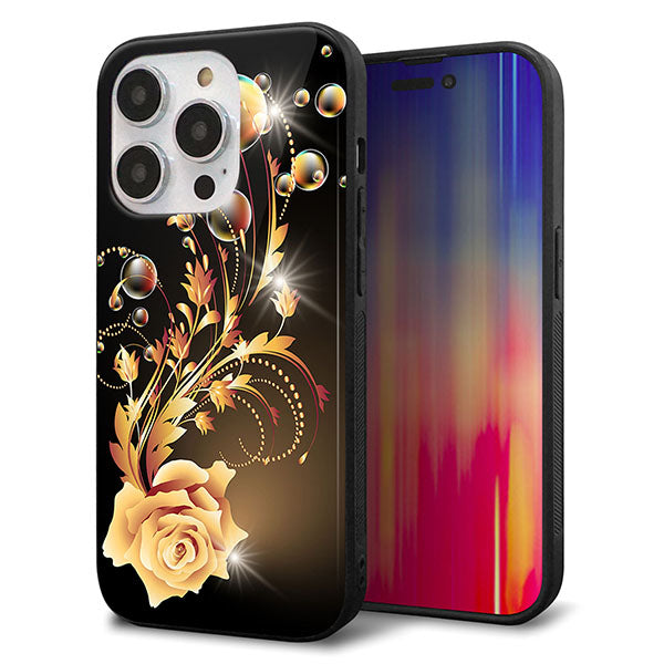 iPhone14 Pro 強化ガラス&TPUスマホケース ガラプリ【VA823 気高きバラ】