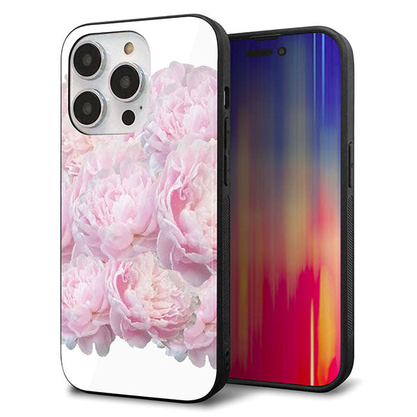 iPhone14 Pro 強化ガラス&TPUスマホケース ガラプリ【YI885 フラワー6】