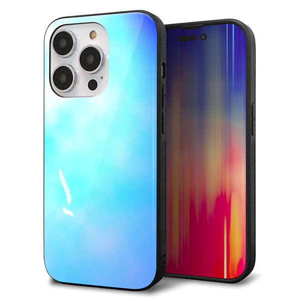 iPhone14 Pro 強化ガラス&TPUスマホケース ガラプリ【YJ291 デザイン 光】