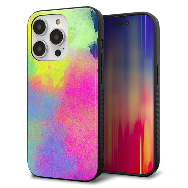 iPhone14 Pro 強化ガラス&TPUスマホケース ガラプリ【YJ294 デザイン色彩】
