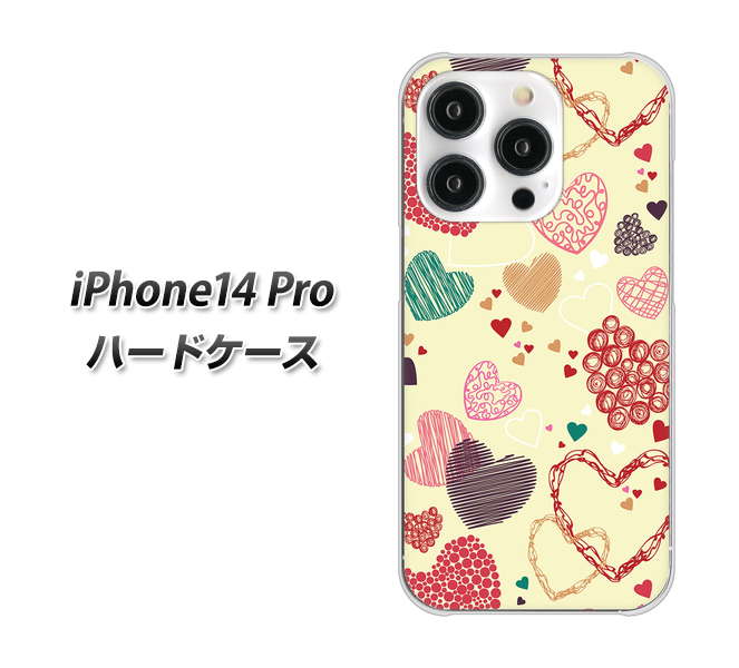iPhone14 Pro 高画質仕上げ 背面印刷 ハードケース【480 素朴なハート】