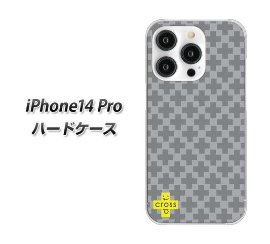iPhone14 Pro 高画質仕上げ 背面印刷 ハードケース【IB900 クロスドット_グレー】