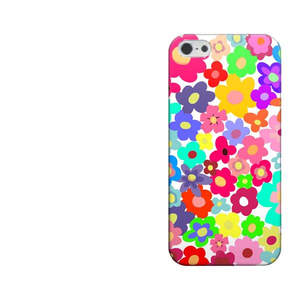 iPhone5/iPhone5s 高画質仕上げ 背面印刷 ハードケース【782 春のルーズフラワーWH】