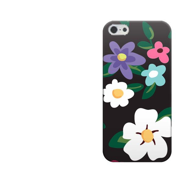 iPhone5/iPhone5s 高画質仕上げ 背面印刷 ハードケース【783 春のBigルーズフラワーBK】