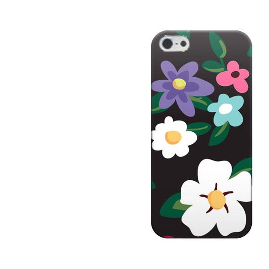 iPhone5/iPhone5s 高画質仕上げ 背面印刷 ハードケース【783 春のBigルーズフラワーBK】