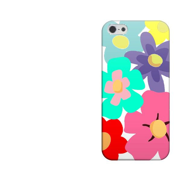 iPhone5/iPhone5s 高画質仕上げ 背面印刷 ハードケース【784 春のBigルーズフラワーWH】