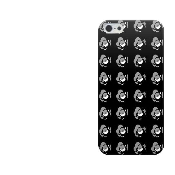 iPhone5/iPhone5s 高画質仕上げ 背面印刷 ハードケース【785 シンプル柄BKローズBK】