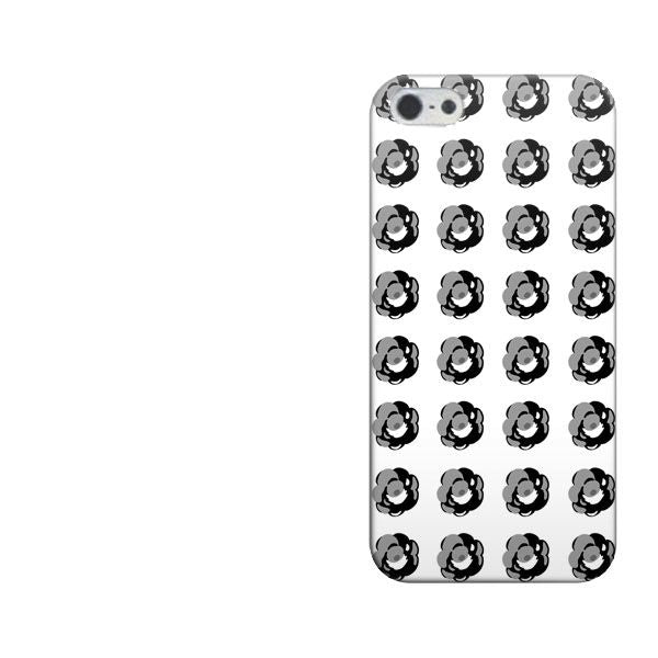 iPhone5/iPhone5s 高画質仕上げ 背面印刷 ハードケース【786 シンプル柄BKローズWH】
