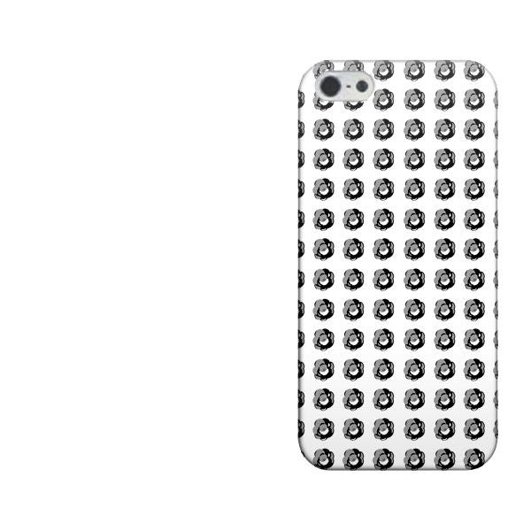 iPhone5/iPhone5s 高画質仕上げ 背面印刷 ハードケース【788 マイクロシンプル柄BKローズWH】