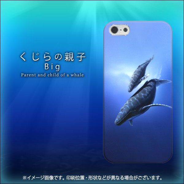 iPhone5/iPhone5s 高画質仕上げ 背面印刷 ハードケース【1044 くじらの親子(Big)】
