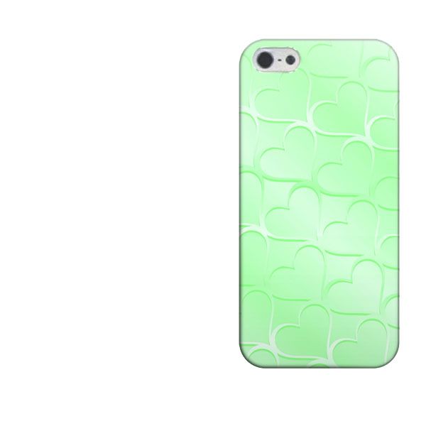 iPhone5/iPhone5s 高画質仕上げ 背面印刷 ハードケース【1339 かくれハート(グリーン)】