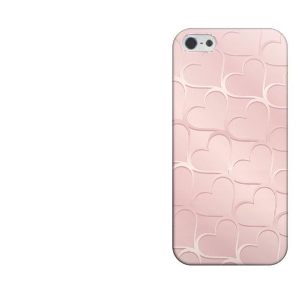 iPhone5/iPhone5s 高画質仕上げ 背面印刷 ハードケース【1340 かくれハート(ローズピンク)】