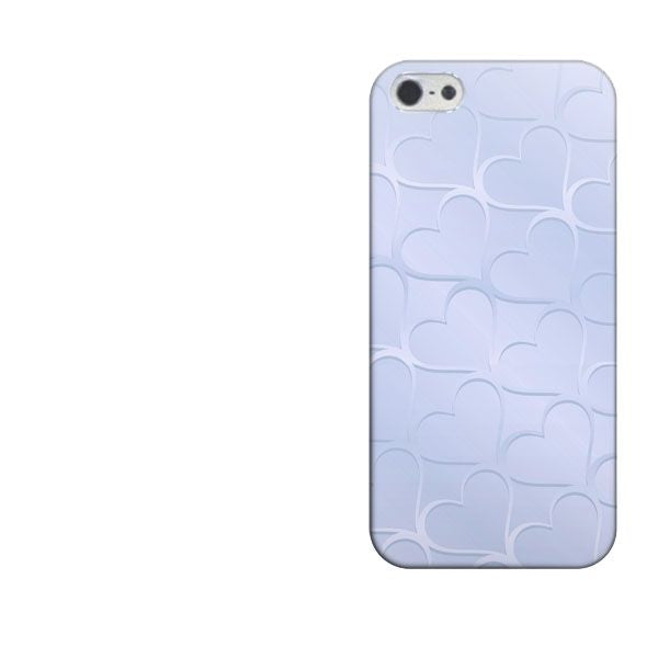iPhone5/iPhone5s 高画質仕上げ 背面印刷 ハードケース【1341 かくれハート(ライトブルー)】