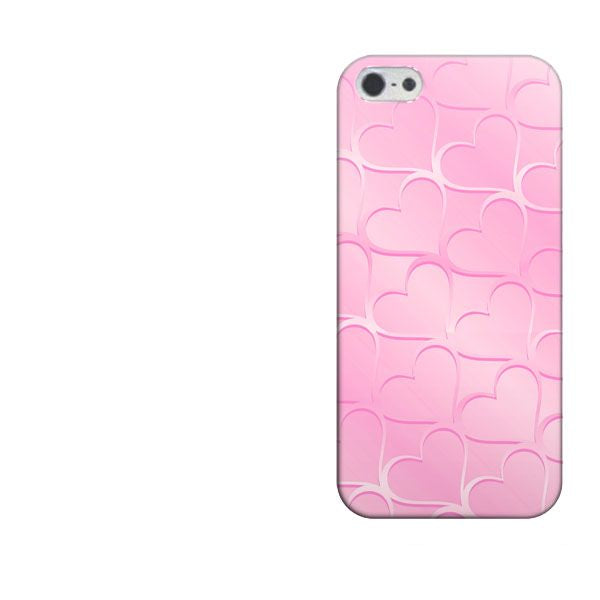 iPhone5/iPhone5s 高画質仕上げ 背面印刷 ハードケース【1342 かくれハート(ピンク)】