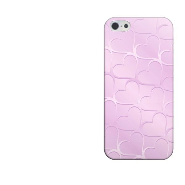 iPhone5/iPhone5s 高画質仕上げ 背面印刷 ハードケース【1343 かくれハート(パープル)】
