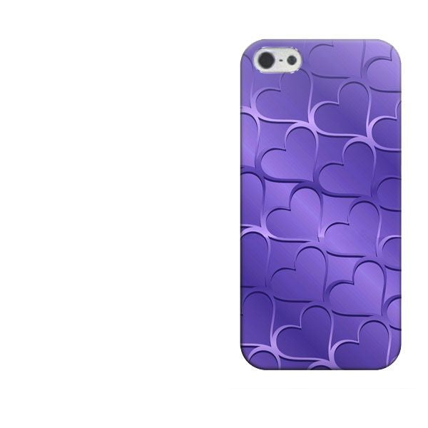 iPhone5/iPhone5s 高画質仕上げ 背面印刷 ハードケース【1345 かくれハート(ダークパープル)】