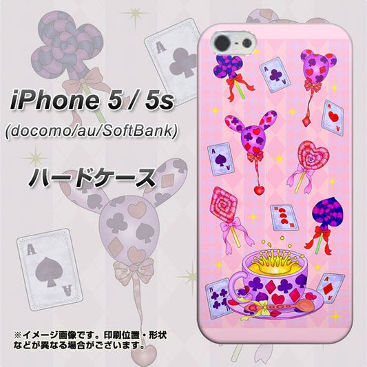 iPhone5/iPhone5s 高画質仕上げ 背面印刷 ハードケース【AG817 トランプティー(ピンク)】
