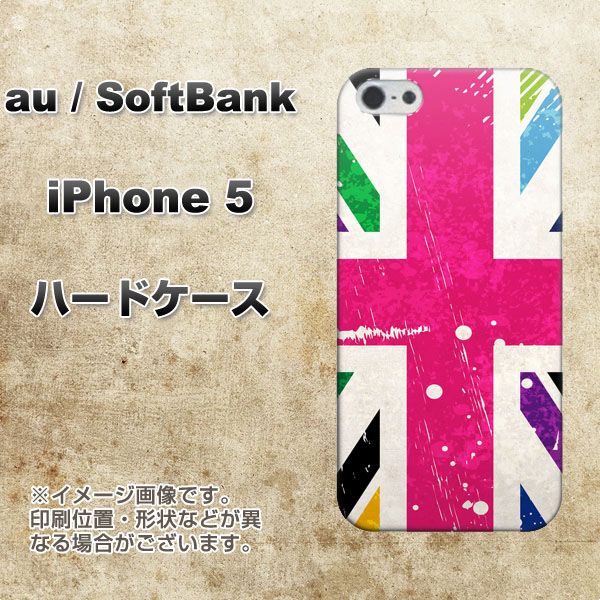 iPhone5/iPhone5s 高画質仕上げ 背面印刷 ハードケース【SC806 ユニオンジャック ピンクビンテージ】