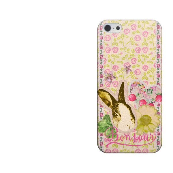 iPhone5/iPhone5s 高画質仕上げ 背面印刷 ハードケース【UB824 フラワーラビット】