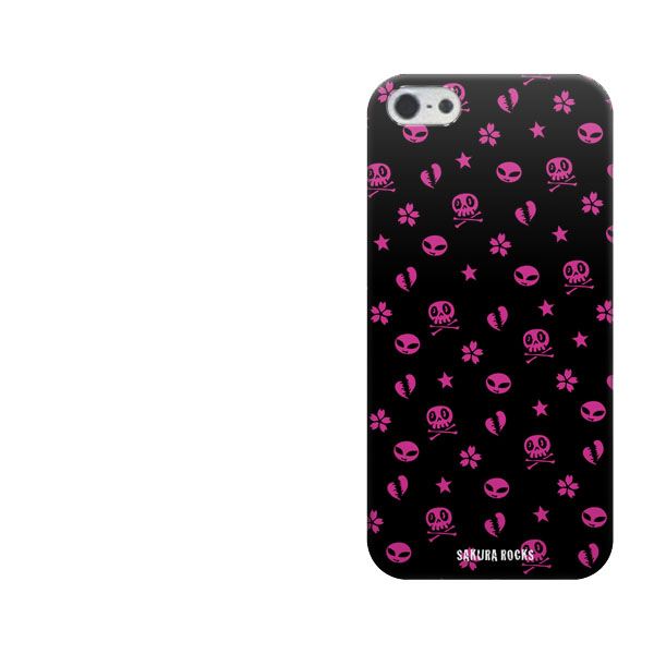 iPhone5/iPhone5s 高画質仕上げ 背面印刷 ハードケース【UB874 ハートブレイクモノグラムブラック】