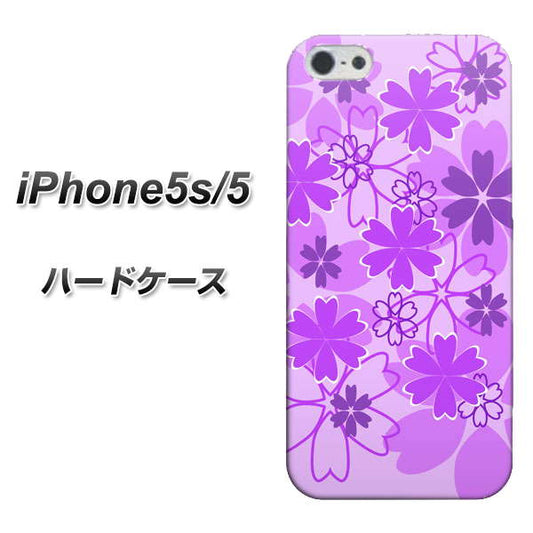 iPhone5/iPhone5s 高画質仕上げ 背面印刷 ハードケース【VA960 重なり合う花 パープル】