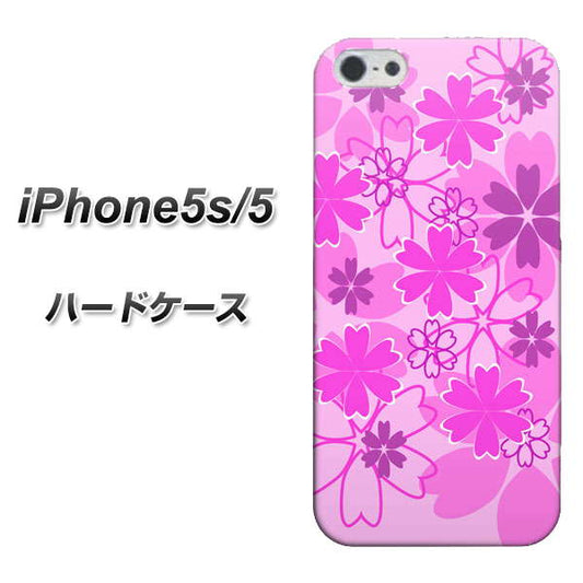 iPhone5/iPhone5s 高画質仕上げ 背面印刷 ハードケース【VA961 重なり合う花 ピンク】