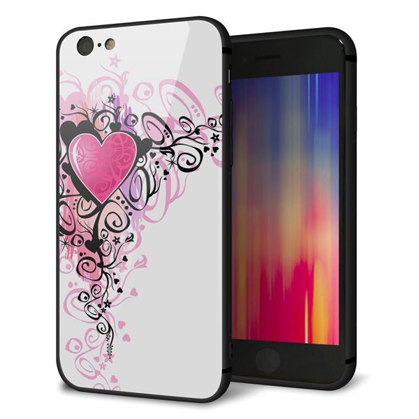 iPhone6 強化ガラス&TPUスマホケース ガラプリ【007 スタイリッシュハート】