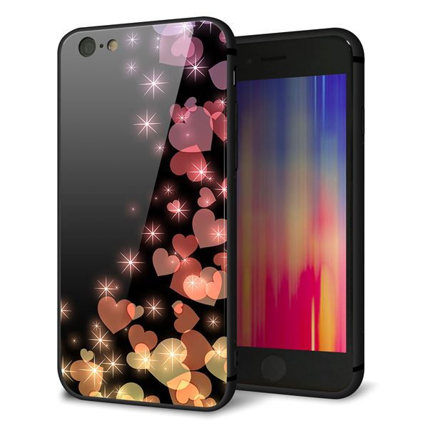 iPhone6 強化ガラス&TPUスマホケース ガラプリ【020 夜のきらめきハート】